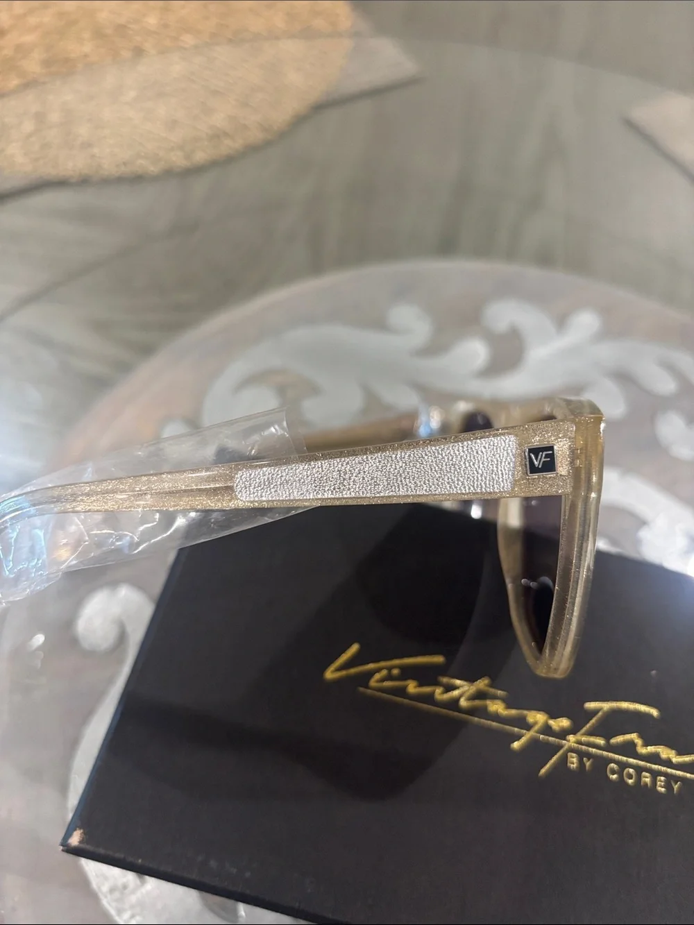 Gold Glitter Sunglasses- Vintage Frames by Corey Shapiro